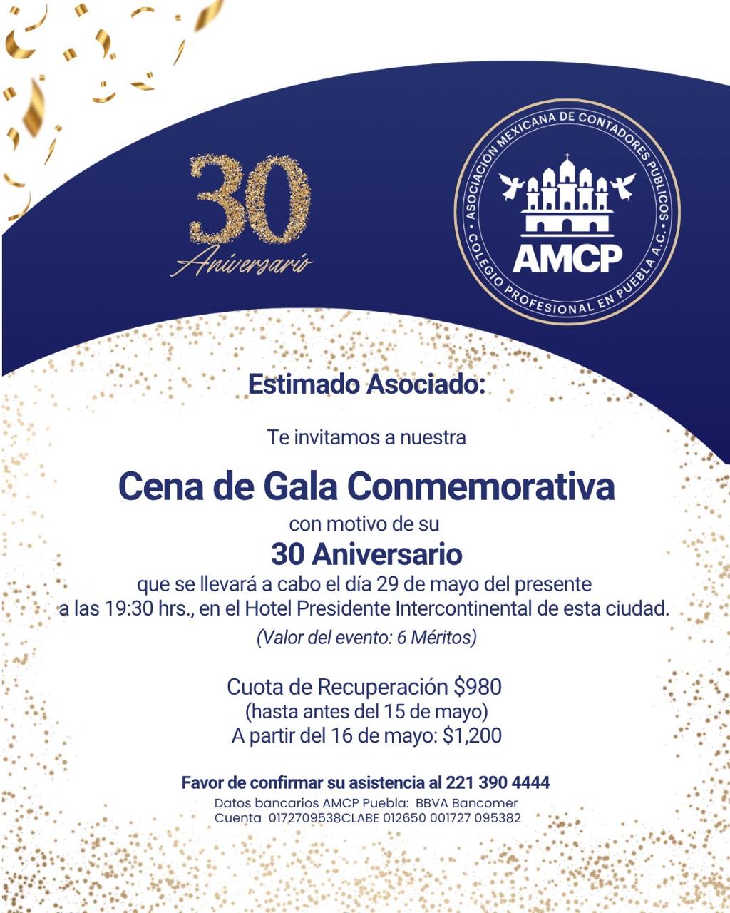 Cena de Gala Conmemorativa al 30 Aniversario.